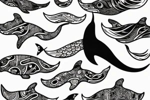 whale tail peeking out of the water tattoo idea