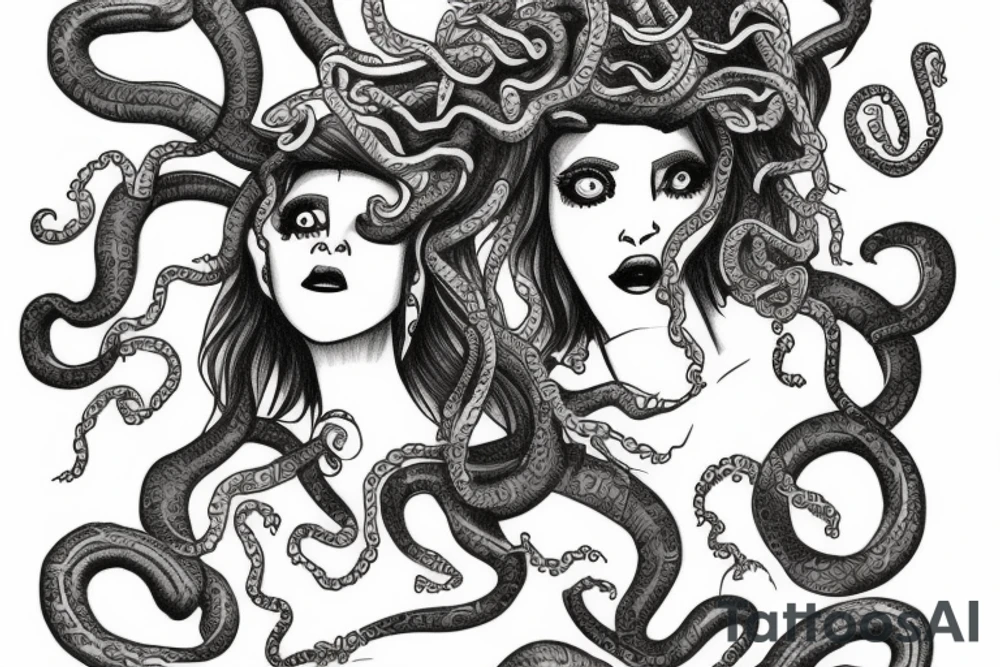 medusa crying tattoo idea
