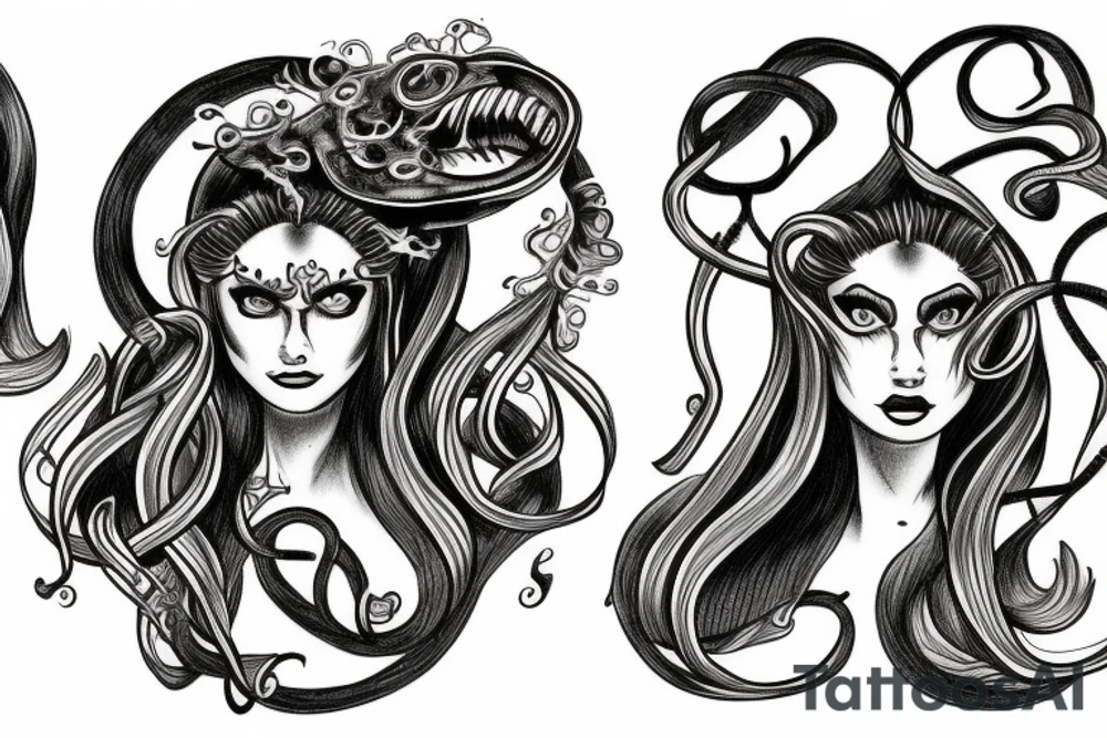 medusa crying tattoo idea