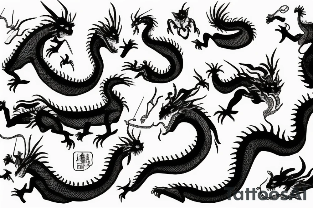 geisha dragon tattoo idea