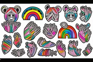 bear claw, rainbow-colored tattoo idea