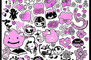 kawaii pink tattoo idea