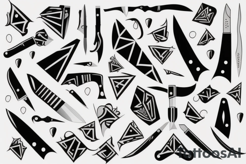 Clever knife tattoo idea
