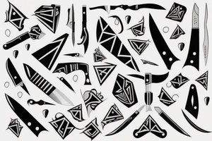 Clever knife tattoo idea