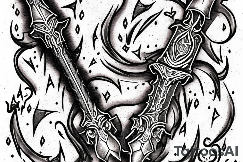 Moonlight great sword glowing with text my guiding moonlight tattoo idea