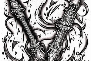 Moonlight great sword glowing with text my guiding moonlight tattoo idea