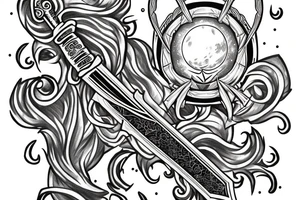 Moonlight great sword glowing with text my guiding moonlight tattoo idea