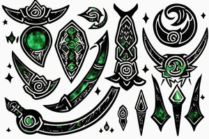 Moonlight great sword glowing jade tattoo idea
