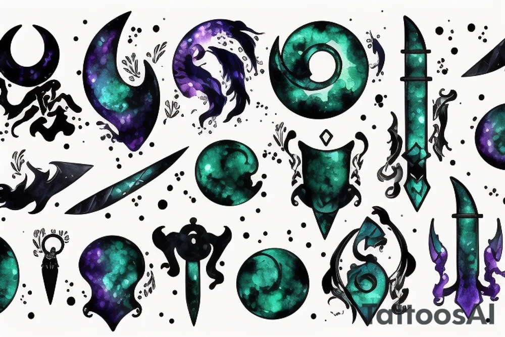 Moonlight great sword glowing jade tattoo idea