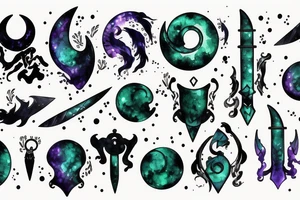 Moonlight great sword glowing jade tattoo idea