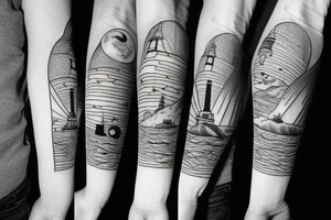 Lighthouse and moon tattoo idea