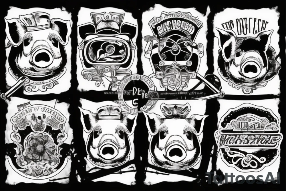 Pig on a bike tattoo idea