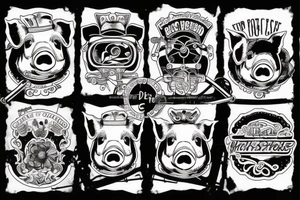 Pig on a bike tattoo idea
