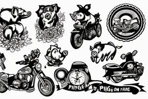 Pig on a bike tattoo idea