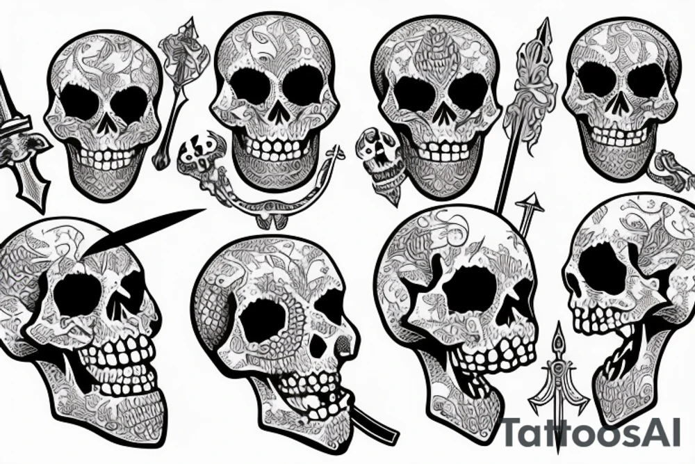 Skeleton holding a sword tattoo idea