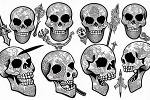 Skeleton holding a sword tattoo idea