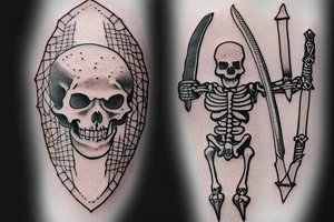 Skeleton holding a sword tattoo idea