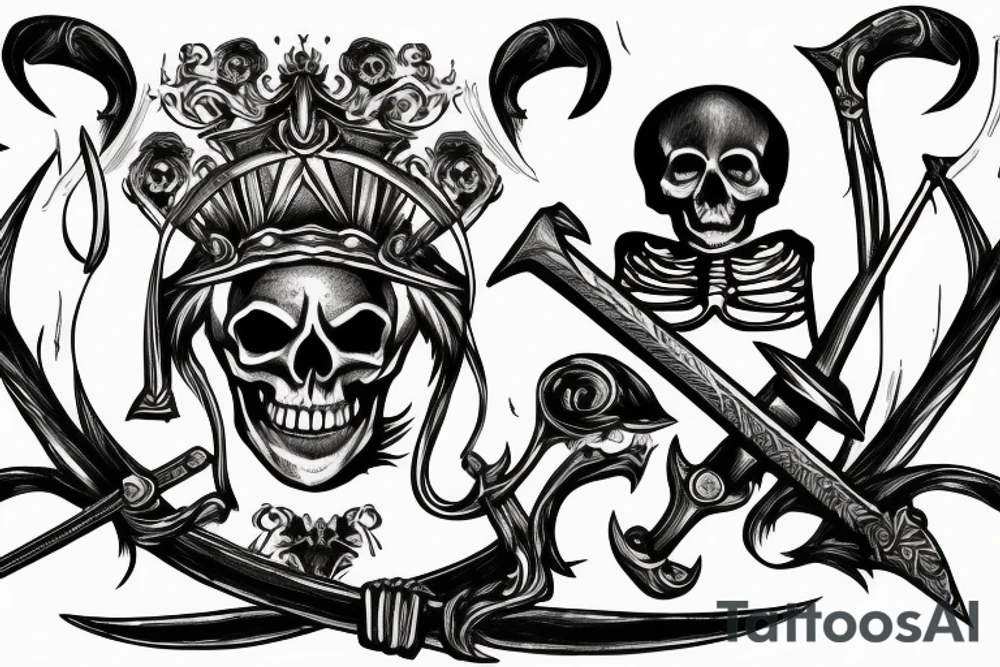 Skeleton holding a sword tattoo idea