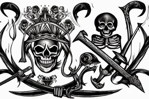 Skeleton holding a sword tattoo idea