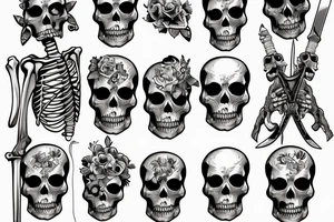 Skeleton holding a sword tattoo idea