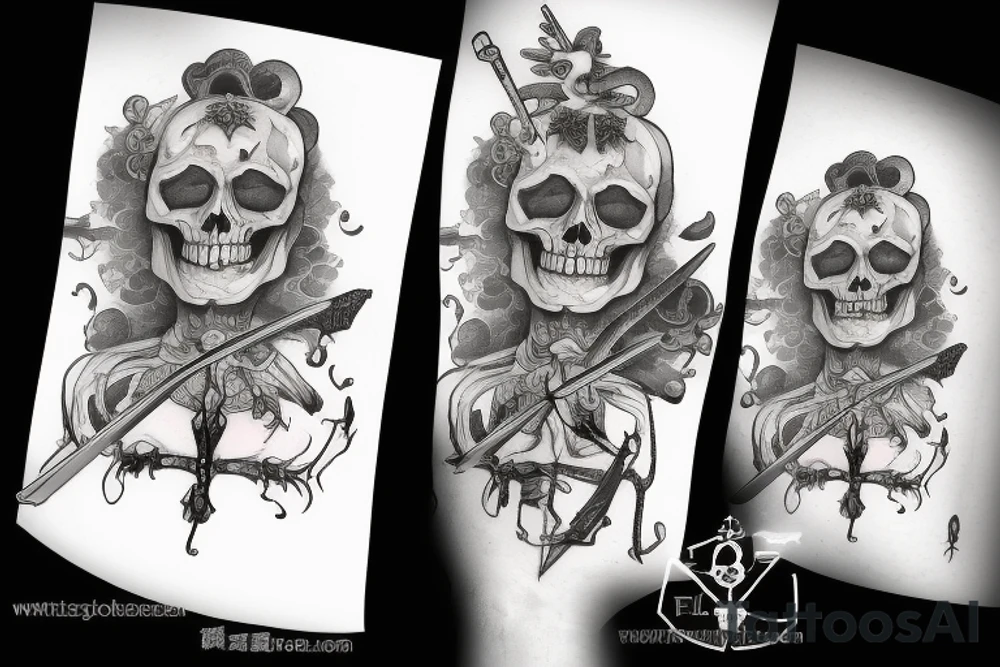 Skeleton holding a sword tattoo idea