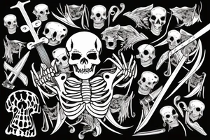 Skeleton holding a sword tattoo idea
