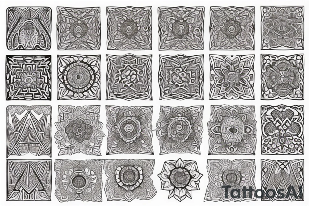 Geometric, intricate design. Similar to lace. tattoo idea