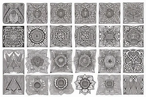 Geometric, intricate design. Similar to lace. tattoo idea