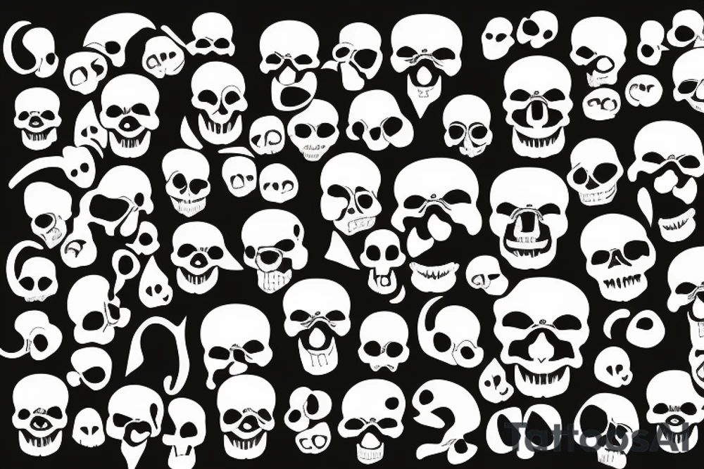 Minimalist skull icon black tattoo idea