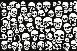 Minimalist skull icon black tattoo idea