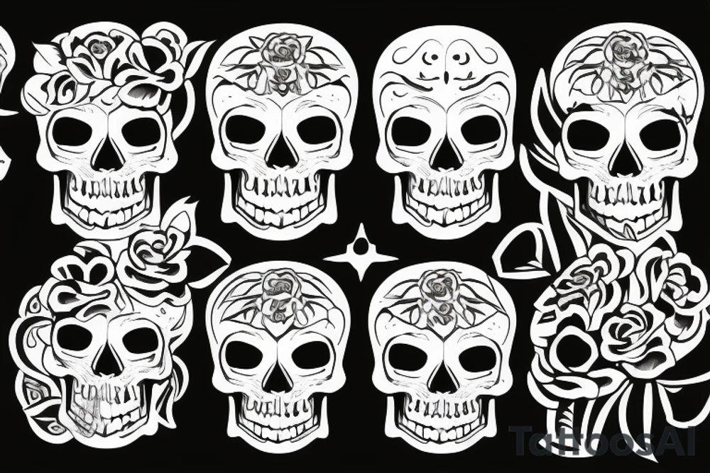 Minimalist skull icon black tattoo idea