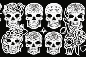 Minimalist skull icon black tattoo idea