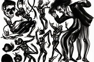 A man dancing with death tattoo idea