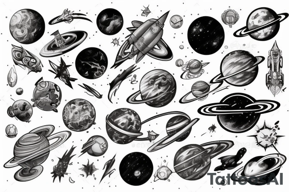Epic space realistic tattoo idea