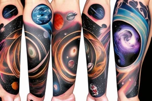 Space high detail black hole planets epic tattoo idea