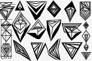 triangular shape optical illusion tattoo idea