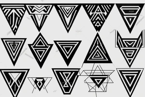 triangular shape optical illusion tattoo idea