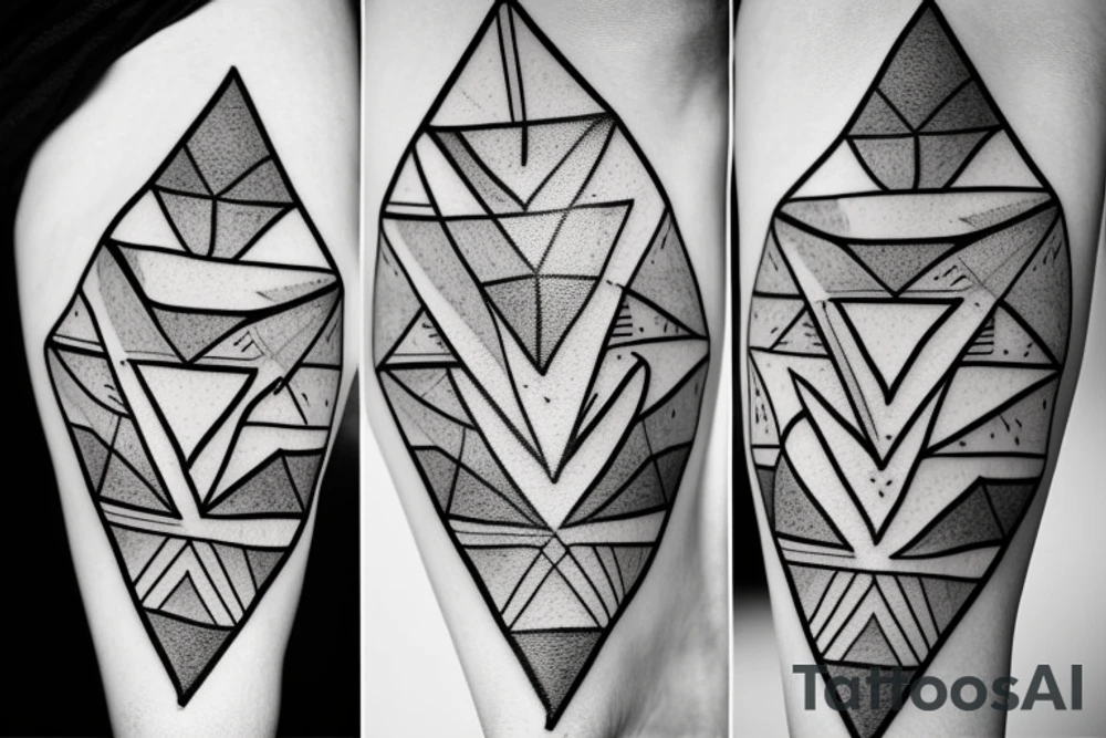 geometric triangle tattoo idea