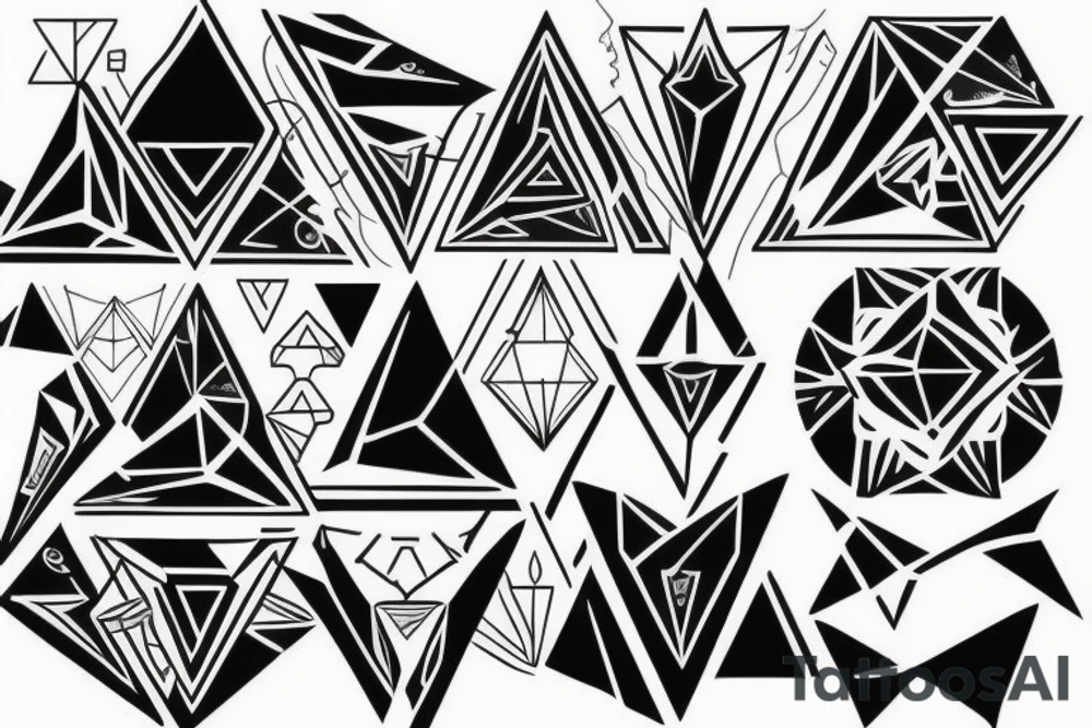 geometric triangle tattoo idea