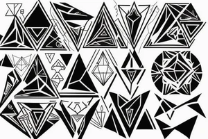 geometric triangle tattoo idea