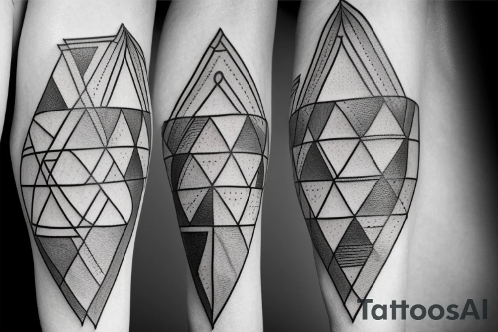 geometric triangle tattoo idea