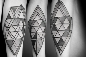 geometric triangle tattoo idea