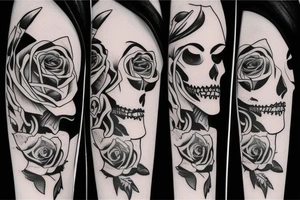 Lady grim reaper with rose tattoo idea