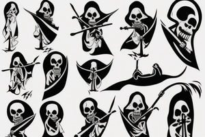 grim reaper carrying briefcase tattoo idea