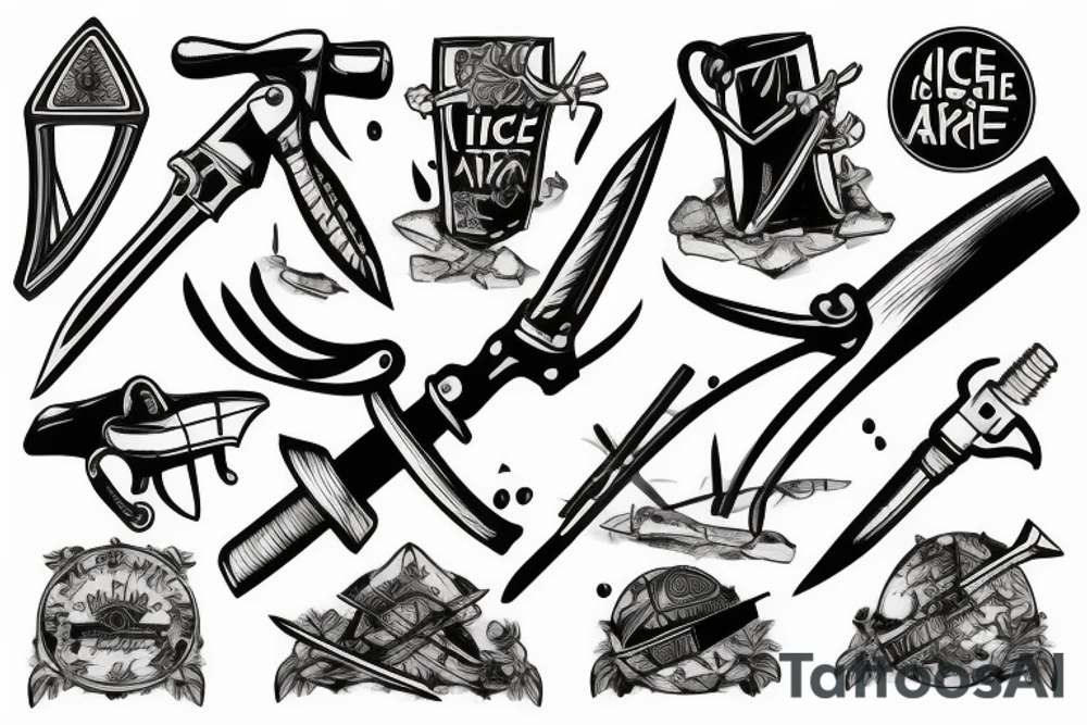 An ice axe tattoo idea