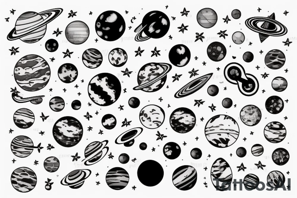 solar system tattoo idea