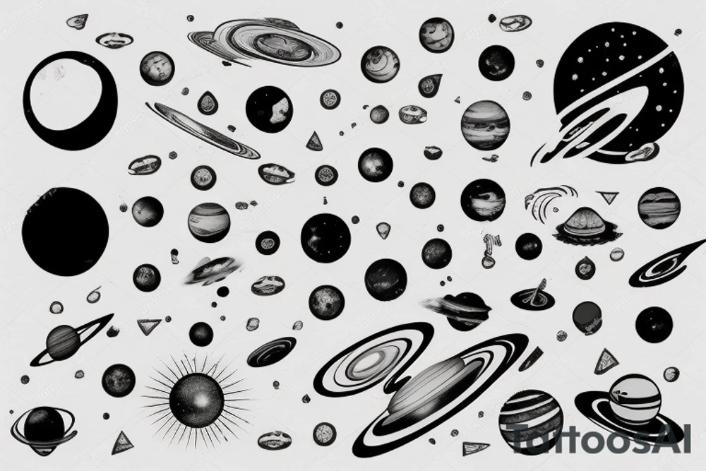solar system tattoo idea