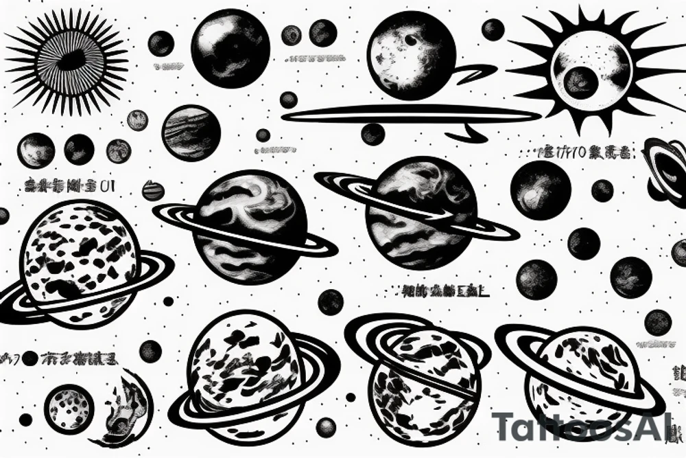 solar system tattoo idea