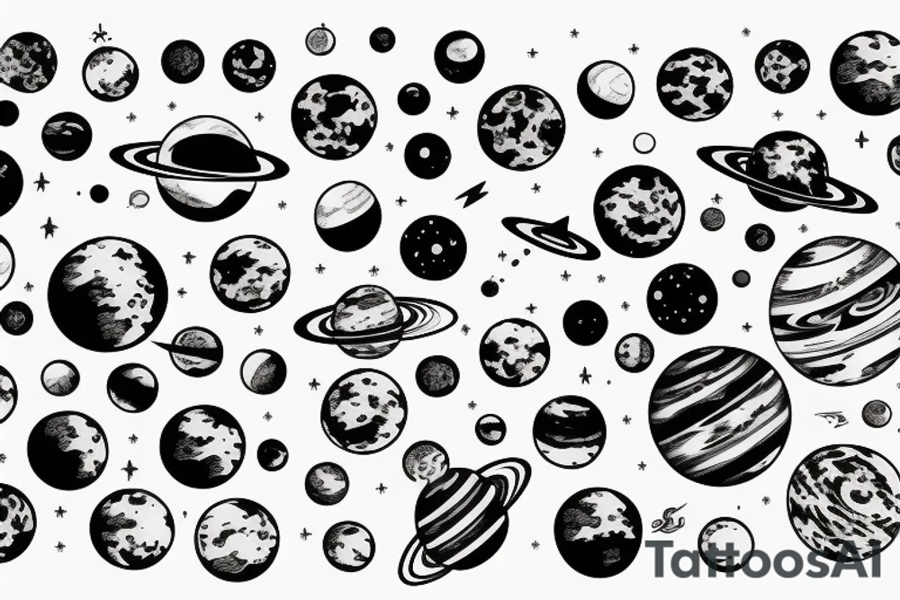 solar system tattoo idea