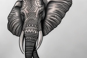 Realistic African elephant head tattoo idea